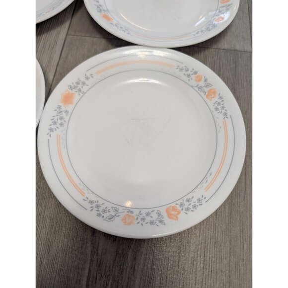 Corelle Apricot Grove Plates Set Of 4 Peach Floral Pattern 7" Diameter - Picture 2 of 5